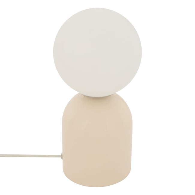 Lampe à poser avec globe opalin et base en acier - ATMOSPHERA