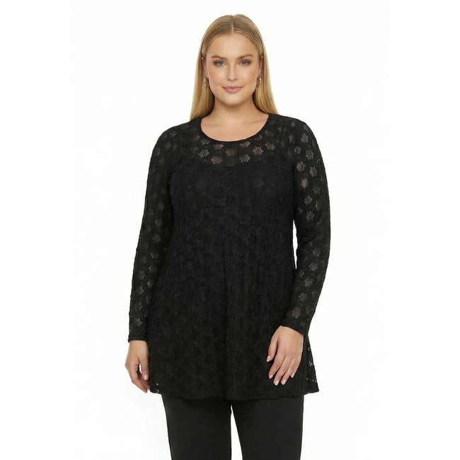 Tunique avec manches longues noir <span itemprop=