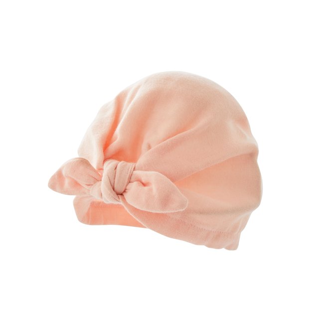 Chapeau façon foulard noué uni rose <span itemprop=