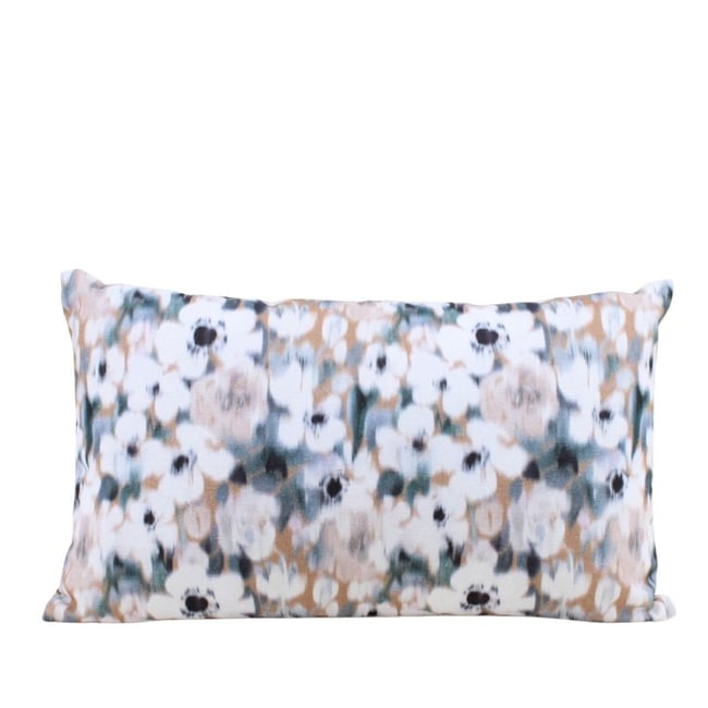 Coussin imprimé floral 30x50cm vert <span itemprop=