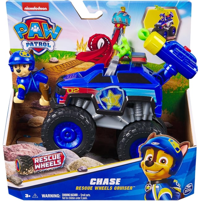 Paw Patrol - Pat Patrouille - Véhicule + figurine Chase Rescue Wheels v002232 <span itemprop=
