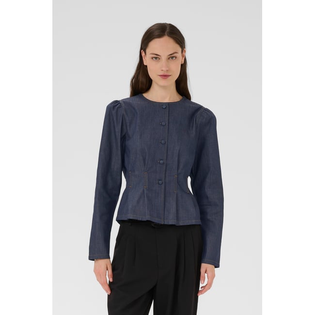 Blouse à manches longues bleu ombre blue <span itemprop=