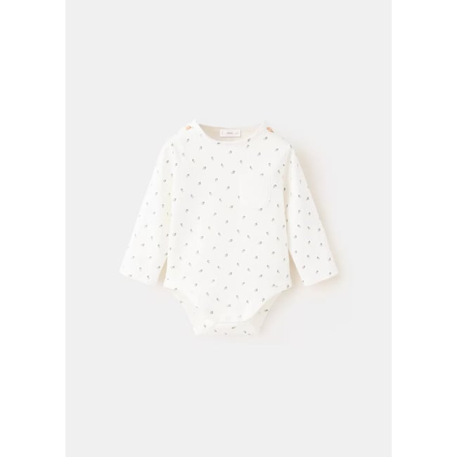Body imprimé feuilles blanc cassé <span itemprop=