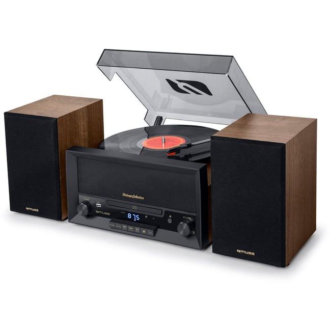 Platine vinyle MT-120 BT Bois noir et marron <span itemprop=