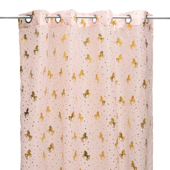 Voilage enfant LICORNE à oeillets blanc <span itemprop=