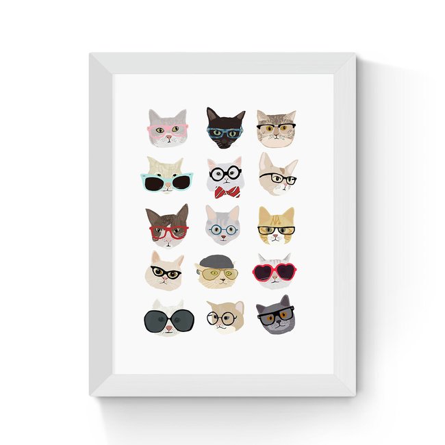 Cats in Glasses by Hanna Melin Print - EAST END PRINTS