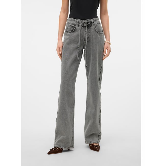 Jean À Coupe Large light grey denim <span itemprop=