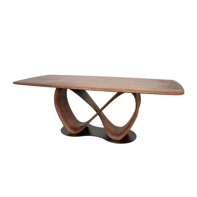 Table à manger bois de frêne à pied design ruban 260 cm ALDER Couleur marron <span itemprop=