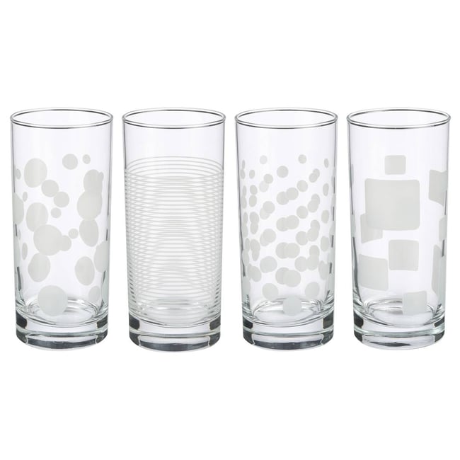 Lot de 4 verres en verre TONI'EAU Couleur transparent <span itemprop=