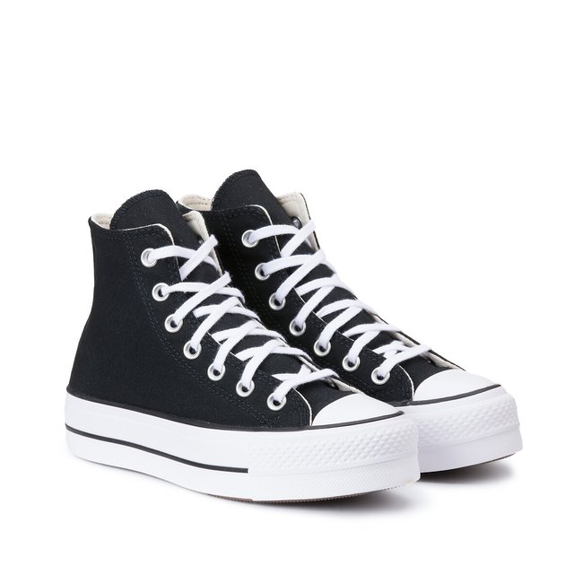 Chuck taylor all star lift canvas high top flatform trainers black Converse La Redoute