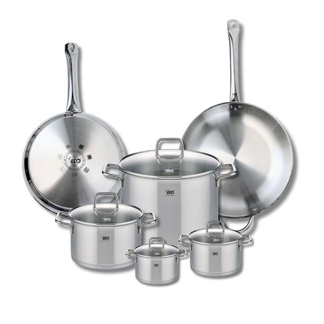 2 poêles 28/32cm + 4 faitouts 12/14/20/26cm PROFI CITRIN inox <span itemprop=