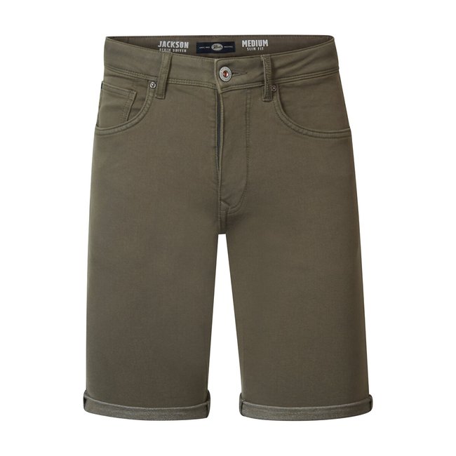 Denim Slim Fit Shorts, khaki green, PETROL INDUSTRIES