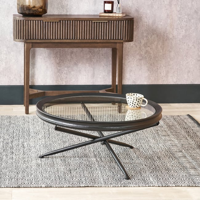 Ellery Glass & Wood Coffee Table, black, SO'HOME