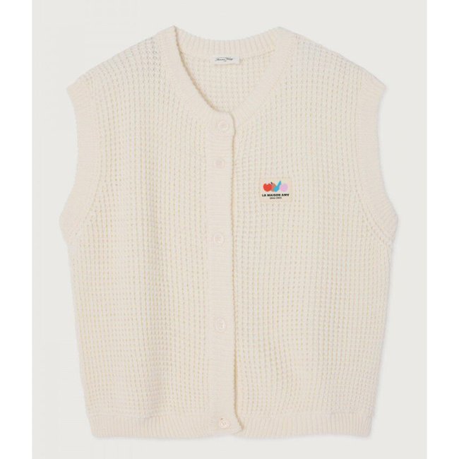 Gilet ample col rond, sans manches, CRASHWAY - AMERICAN VINTAGE