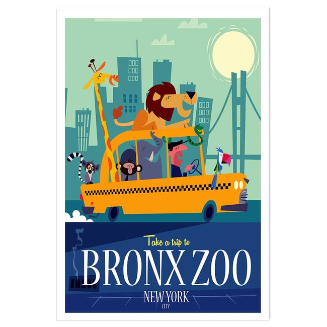 Poster retro bronx zoo - HEXOA