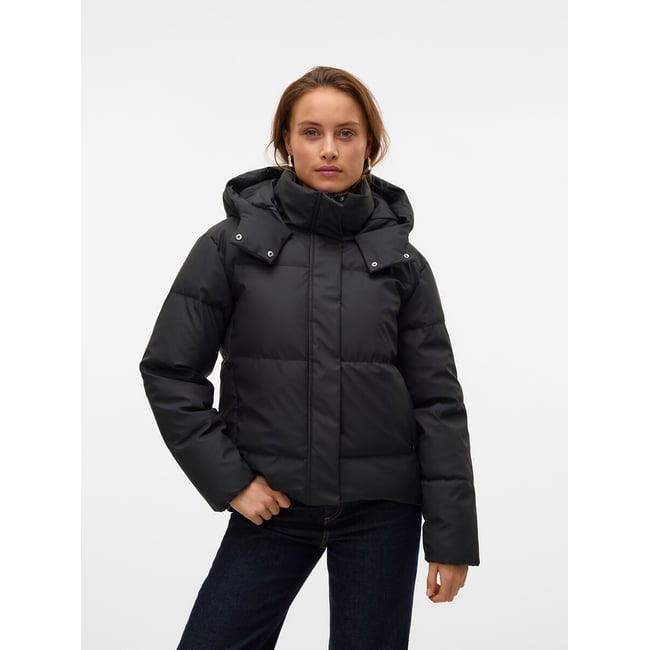 Short Hooded Padded Jacket, black, VERO MODA