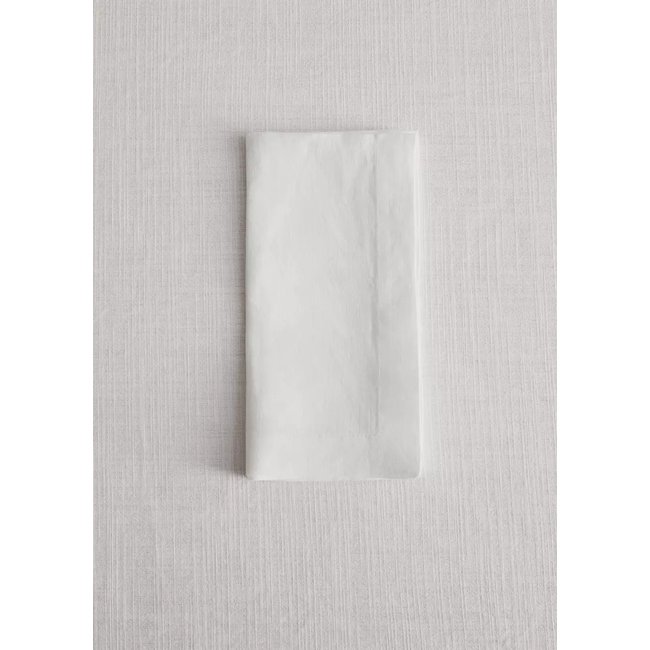 Serviettes de table 100 % lin blanc <span itemprop=