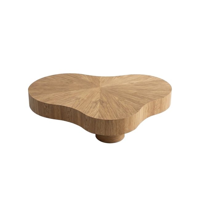 Table basse ronde en placage, CORBUSIER - BOBOCHIC