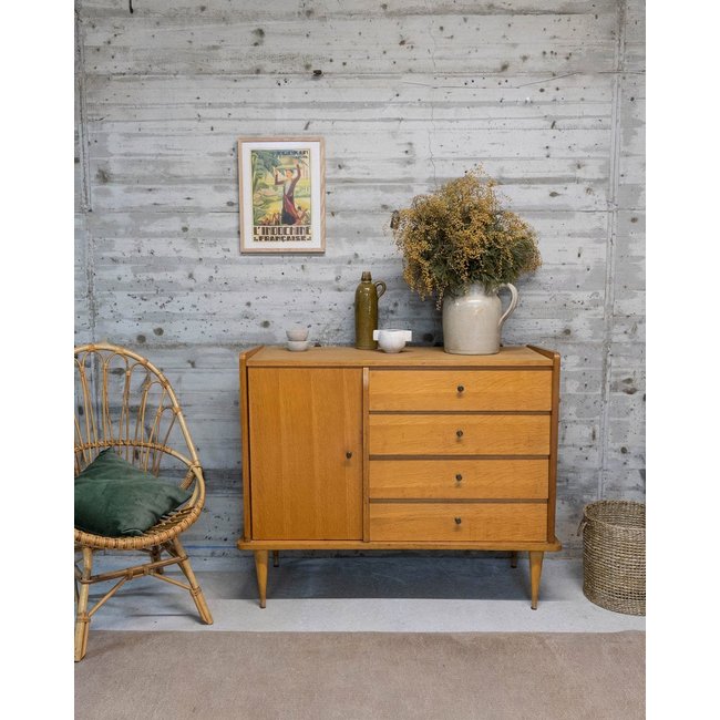 Buffet en bois clair Gustave N°591 - Bon état Couleur bois clair <span itemprop=