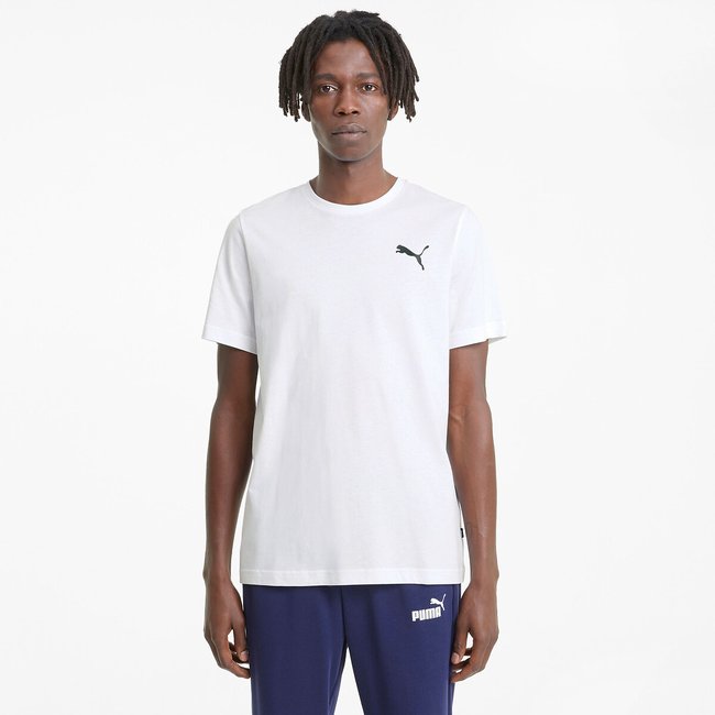T-shirt manches courtes petit logo essentiel blanc <span itemprop=