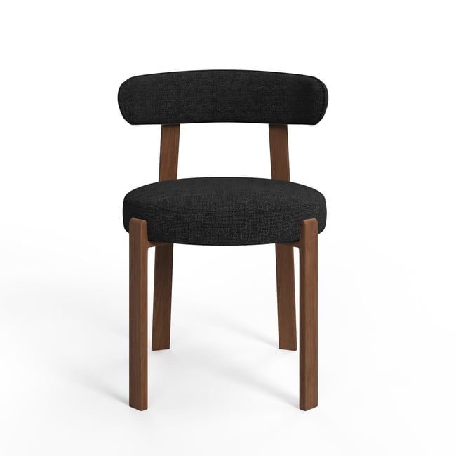 Lot de 2 chaises en velours chenillé JUNA Couleur noir <span itemprop=
