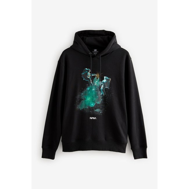 Sweat de noël matelassé à enfiler noir nasa <span itemprop=