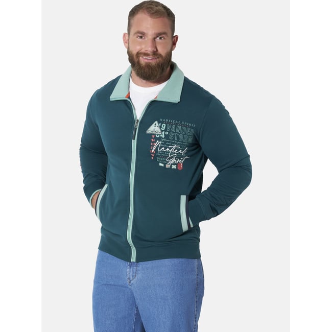 Veste en molleton LINDSEN petrole <span itemprop=