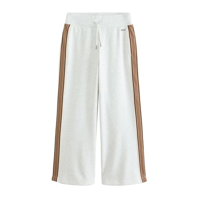Pantalon large active en modal gris chiné <span itemprop=