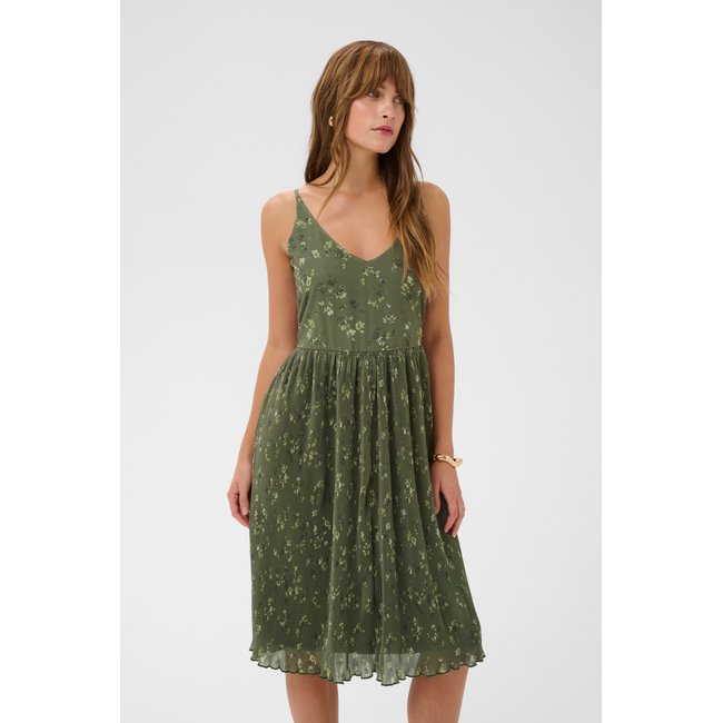 Robe vert oil green flower <span itemprop=