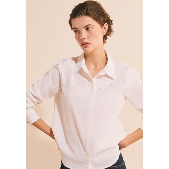 ETAM CHEMISE CLAUDIE BROD - CHEMI blanc <span itemprop=