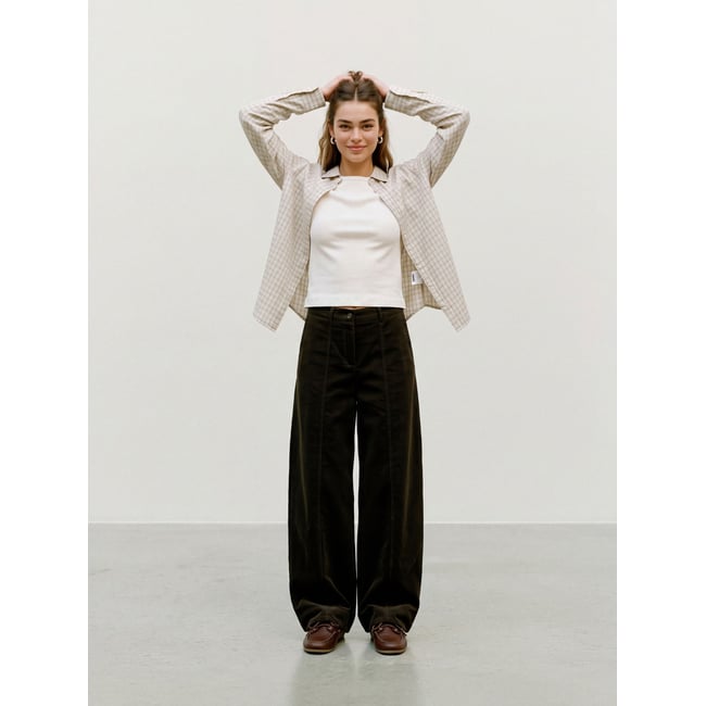 Pantalon marron - black olive 1 <span itemprop=