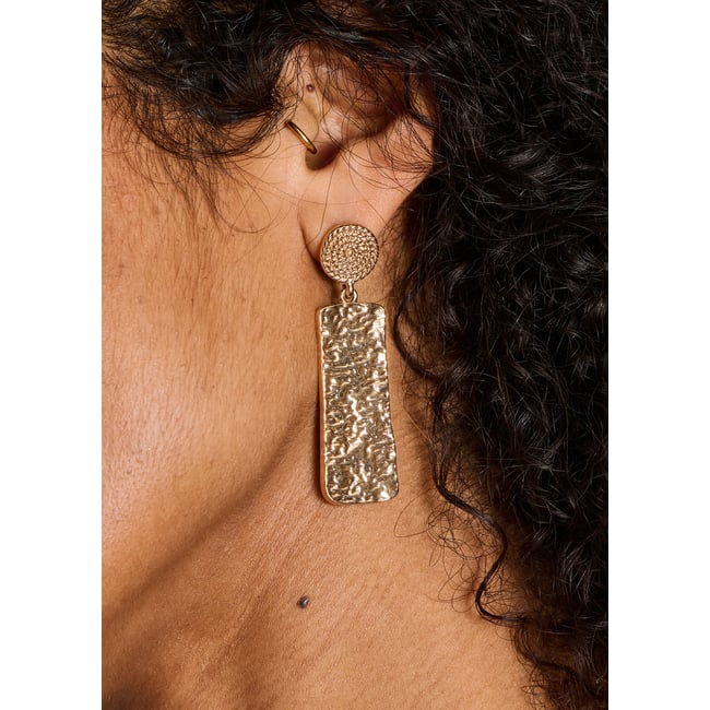 Boucles d'oreilles pendantes rectangulaires light gold <span itemprop=