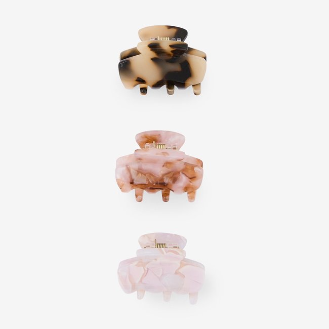 Set de 3 mini pinces crabes multicolore multicolore <span itemprop=