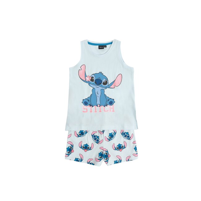 Pyjama short débardeur Stitches Disney bleu <span itemprop=
