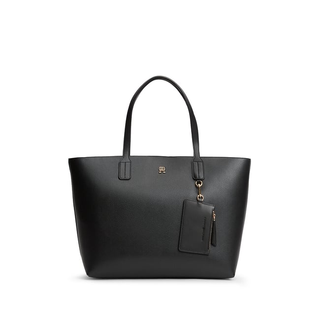 Sac tote aspect grainé noir <span itemprop=