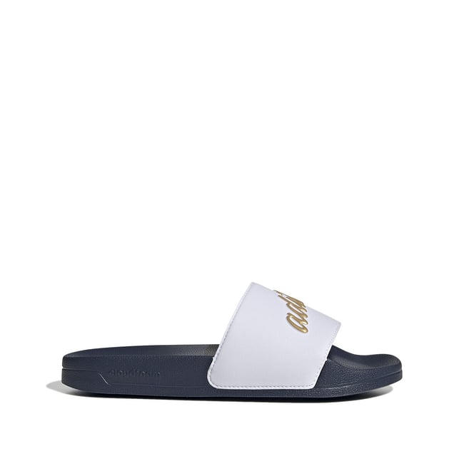 Claquettes Adilette Shower  blanc/bleu <span itemprop=