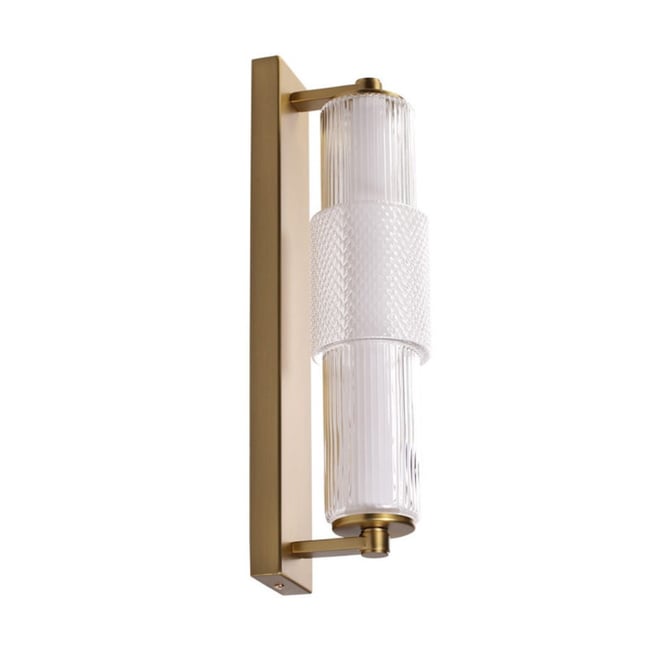 Applique Salle De Bain Led Mojo Verre Et Laiton Couleur laiton <span itemprop=