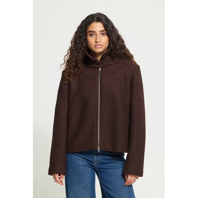 Veste d'extérieur marron molé <span itemprop=
