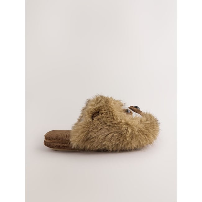 Chaussons fantaisie paresseux brun <span itemprop=