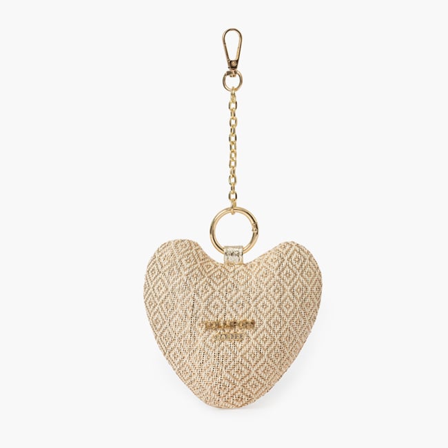 Porte-clés cœur  Seart beige <span itemprop=