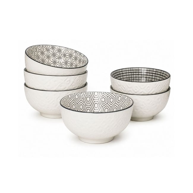 Lot de 6 grands bols, KOMAE Couleur noir <span itemprop=
