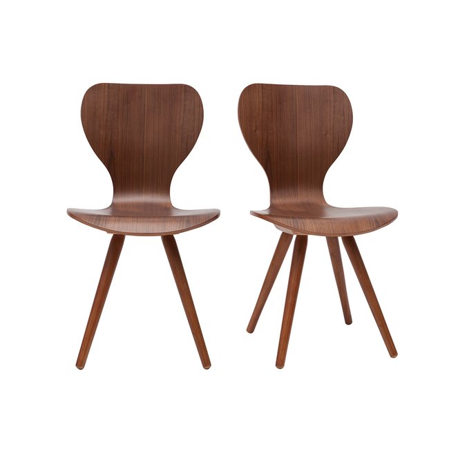 Chaises vintage (lot de 2) NORDECO Couleur noyer <span itemprop=