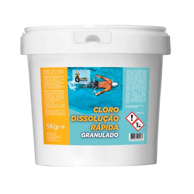 Cloro dissolução rápida granulado para piscinas, GAZELLESYMBOL incolor <span itemprop=