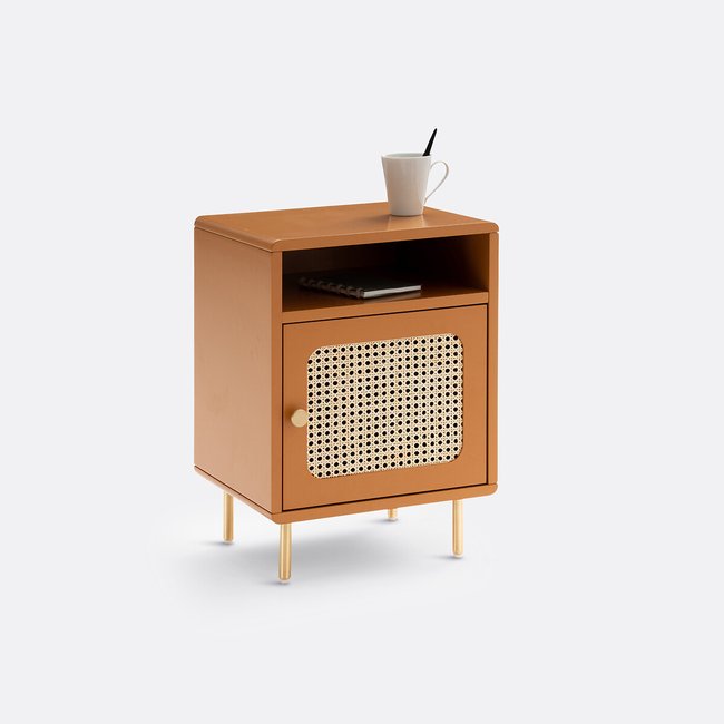 Chevet 1 porte cannage Redpop orange cuit <span itemprop=