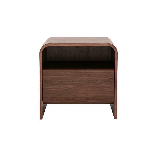 Table de chevet avec tiroir en bois foncé noyer KYLIA - MILIBOO