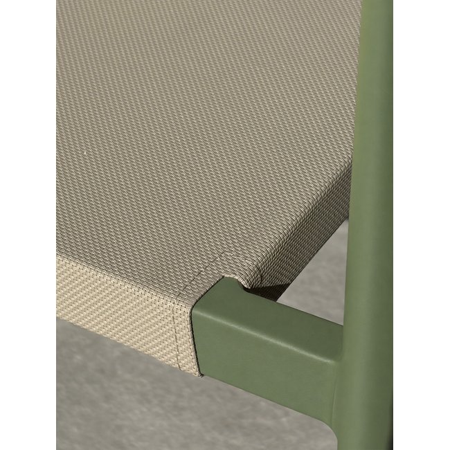 Ensemble repas de jardin en aluminium 6 places  HANOI vert olive <span itemprop=