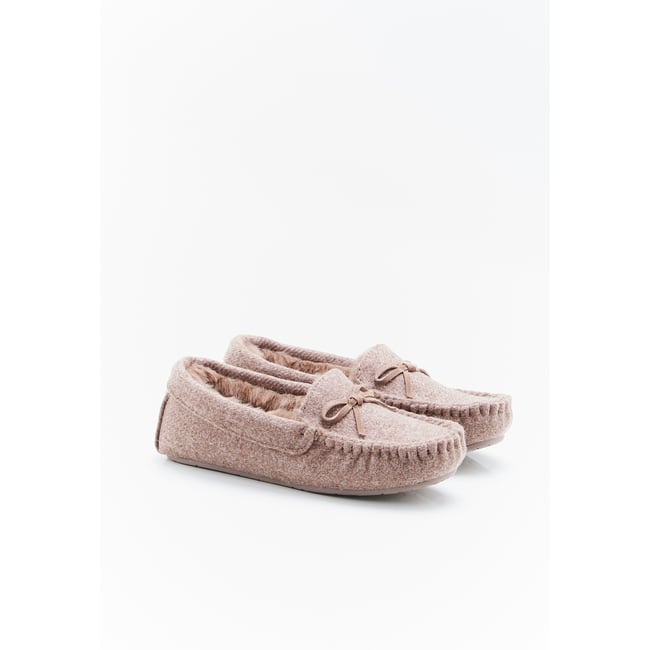 Chaussons Thermolactyl effet feutre marron taupe chiné <span itemprop=
