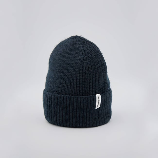 Bonnet maille bleu marine <span itemprop=