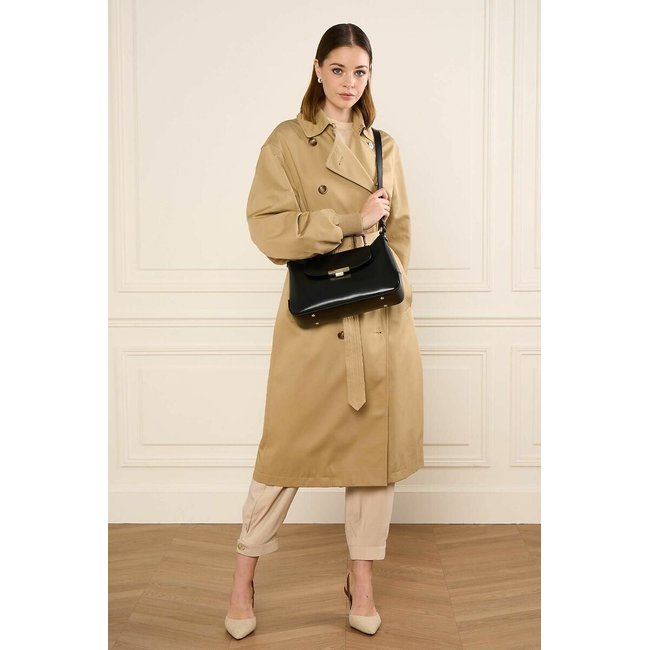 Bolso con solapa y cierre L SUAVE EVENLY negro <span itemprop=