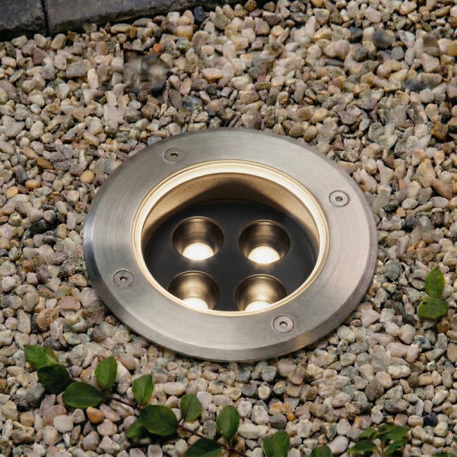 Spots encastrables dans le sol en inoxLED Couleur nickel, transparent <span itemprop=